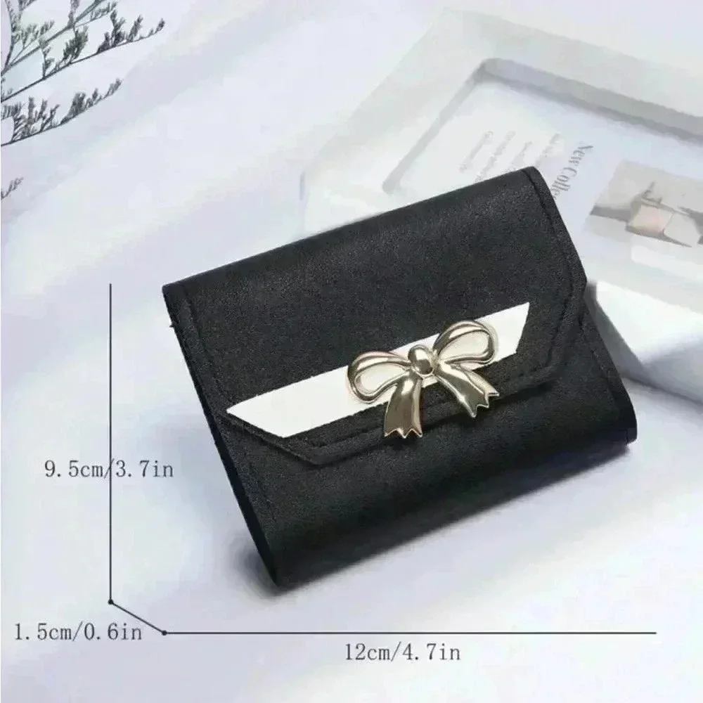 ⚠️Clearance🖤🎀Colorblock Black Ribbon Wallet / Cardholder - Picture 4 of 5